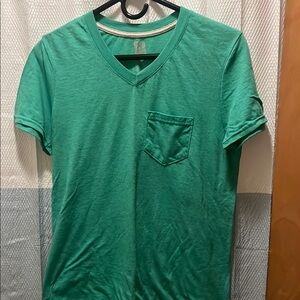 Men's Green V-Neck T-Shirt